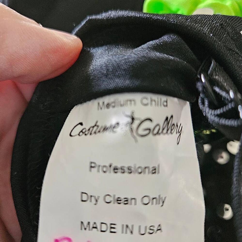 Costume gallery child medium pre loved gorgeous black and neon dance costume jaz - Picture 10 of 10